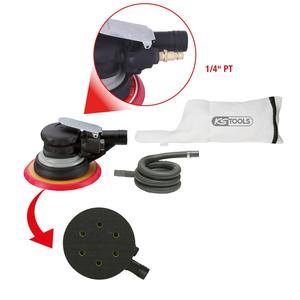 KS TOOLS Lijadora excéntrica neumática con acabado de eliminación rápida con extracción de polvo - Product Image 3