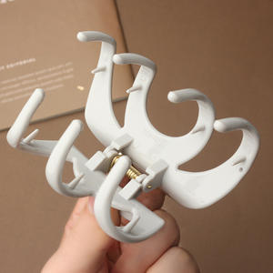 Pince à cheveux requin unie française, épaisse, brillante, irrégulière, en plastique, pour femme - Product Image 6