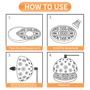 Piège à puces pour animaux domestiques d'intérieur, lampe anti-puces collante pour attraper les mites, les puces et les petits insectes volants - Product Image 3