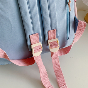 <span class=keywords><strong>2022</strong></span> nouvelle mode nouveau Style couleur bloqué rétro mignon couleur bloquant <span class=keywords><strong>sac</strong></span> à dos à la mode pour les lycéens - Product Image 5