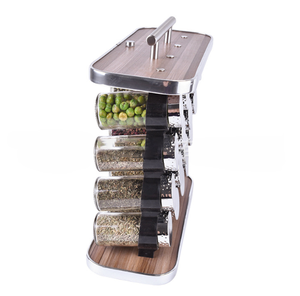 ביתי מתלה תבלין מלח שאכר פלפל שייקר מיכל זכוכית תיבול צנצנת סט שייקר בקבוק עם אחסון - Product Image 3