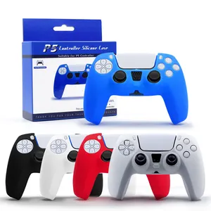 블랙 컬러 보호 피부 케이스 PS 5 콘솔 케이스 실리콘 커버 Carcasa Accesorios 컨트롤러 만도 쉘 ps 4 및 PS5 용