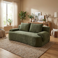 Canapé compact Cozy Corner sous emballage sous vide, canapé sans armature avec tissu en microfibre doux, siège de salon pour la détente