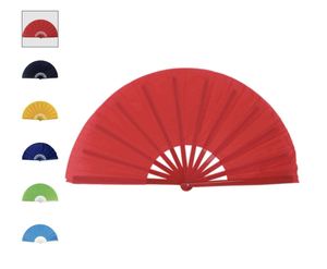 Abanico de Bambú de Satén de Poliéster de 33 cm con Impresión de Logotipo Personalizado, Abanicos Grandes Portátiles de 34 cm con Diseño de Arcoíris, Técnica Pintada, Orgullo Gay, Arcoíris - Product Image 1