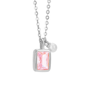 Collier en forme de petit cube de sucre incrusté de diamants pour femmes, en argent sterling S925, luxe léger, pendentif en perle naturelle haut de gamme, clavicule - Product Image 6