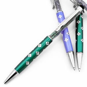 Nuevo y Elegante Bolígrafo 2 en 1 con Logotipo Personalizado, Cristales y Flores de Diamante, Punta de Metal de 1.0 mm para Escritura - Product Image 3