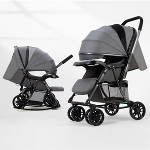JXB Panoramic Sunroof Thermal Folding Portable Baby Stroller <strong>4</strong>-Wheel Braking Infant <strong>Pram</strong> - Product Image 2