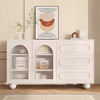 Commode en bois style crème, buffet simple et moderne, rangement mural pour chambre à coucher, chevet, salon