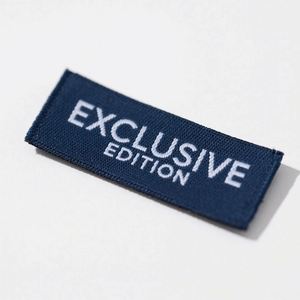 Custom Eco-Friendly <b>Black</b> Damask Neck Labels Personalised Woven End Fold Label Name Logo Custom Brand Design Clothing Garment - Product Image 4