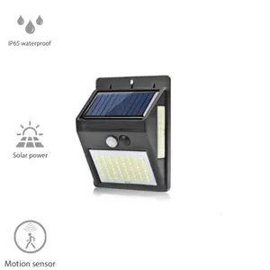 IP65 Waterproof Solar Power Outdoors LED Motion Sensor Wall Lights with 3 Working Modes White lamp for pation porch front door