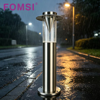 Lampe de jardin LED extérieure FOMSI, étanche, en acier inoxydable, éclairage décoratif pour pelouse, IP44, globe en verre, lampe de pelouse, éclairage de chemin