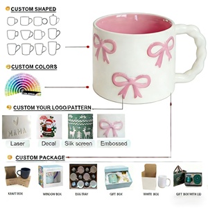 Taza de Café de Cerámica Premium con Logotipo Personalizado, Lazo Rosa, Pedido al por Mayor para Hoteles, Restaurantes, Cafeterías, Regalos Empresariales, Suministros de Alimentos - Product Image 5