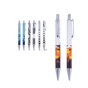Full Barrel Sublimation Printed Click Ballpoint <b>Pen</b>, 3 Trendy Geometric Abstract Pattern Retractable Advertising Signature <b>Pen</b> - Product Image 2