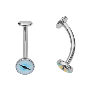 Anillo <span class=keywords><strong>de</strong></span> Piercing para <span class=keywords><strong>Ombligo</strong></span> Unisex <span class=keywords><strong>de</strong></span> Aleación <span class=keywords><strong>de</strong></span> Titanio ASTM F136 G23 con Borde Envolvente y Diseño Flotante <span class=keywords><strong>de</strong></span> Ojo <span class=keywords><strong>de</strong></span> <span class=keywords><strong>Gato</strong></span> con Gota <span class=keywords><strong>de</strong></span> Aceite - Product Image 3