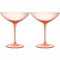 Verres à vin à longue tige de style nordique Vente en gros de qualité alimentaire Logo personnalisé haut de gamme Rose sans plomb pour verres à champagne et à margarita