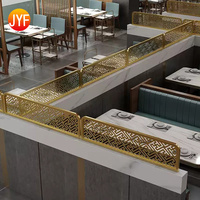 H6009 Cloison de séparation de table de restaurant en acier inoxydable de luxe, écran métallique pour hôtel, café, salle à manger