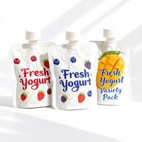 Capuchon en plastique personnalisé pour sachet, emballage réutilisable, sachet à bec verseur avec capuchon pour jus, purée, liquide, emballage en plastique