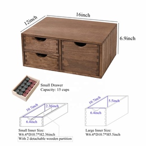 Organisateur de tiroir en bois pour cuisine, organisateur de comptoir, support pour tasses, adapté au rangement des cafetières - Product Image 2