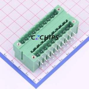 KF2EDGRHM-5.08-2*10P Plug-in Terminal Block Bent Lead Through Hole,P=5.08mm Board-to-Board / Socket - Closed Screw Fixing 2x10P - Product Image 1