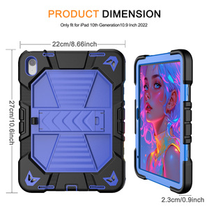 Funda de silicona tres en uno con soporte, adecuada para iPad de 10.ª generación 10.9, funda protectora completa anticaídas para tableta - Product Image 3