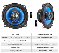 2 buah Speaker Stereo musik mobil HIFI 2 arah, Speaker Stereo musik mobil Audio HIFI 6 inci 12V 500W 12V dengan cakram gaya koaksial Subwoofer dan Tweeter untuk Audio Surround