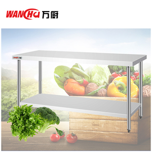 Thực phẩm thương mại chuẩn bị bàn làm việc bằng thép không gỉ Nhà Hàng kim loại nặng 2 tầng bàn làm việc phẳng - Product Image 2