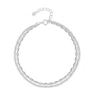 <span class=keywords><strong>JL032</strong></span> สร้อยข้อเท้าเงินแท้ 925 ลายเม็ดข้าวสองชั้น ประดับดอกยิปโซฟิล่า ดีไซน์ใหม่ ทันสมัย ไม่ซ้ำใคร ระดับไฮเอนด์ - Product Image 5