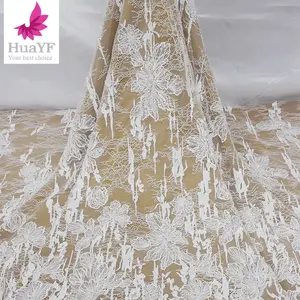 2023 новейшие элегантные блестки вышивка бисером тюль кружевная ткань для женщин Свадебное платье HY2162-2