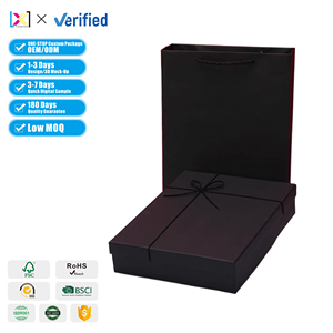Eco-Friendly Custom Black Paperboard Box with Rigid Lid and Base Recyclable Material - Product Image 1