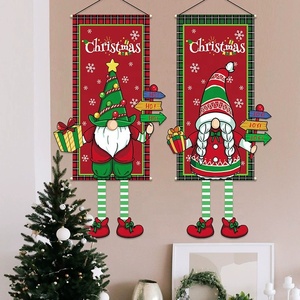 Cartone animato creativo stampato lucido pupazzo di neve di Babbo <span class=keywords><strong>Natale</strong></span> appeso bandiere di stoffa nuova porta del partito decorazioni di <span class=keywords><strong>natale</strong></span> giocattolo regalo - Product Image 3