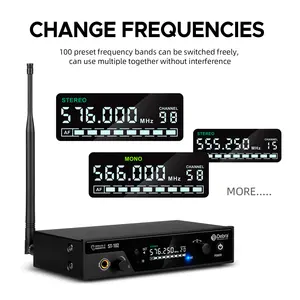 Professional Stereo Wireless In Ear Monitoring System Stage Headphone Monitor IEM UHF