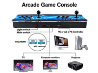 Konsol Arcade Fight Stick 2 Pemain Joystick Ganda Flame Lightning Art 110V 240V Mesin Game Retro Terintegrasi