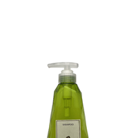 Bouteille en plastique PET transparente verte de 500 ml, forme unique, avec pompe, pour soins de la peau, shampoing et gel douche