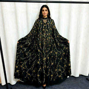 Commercio estero transfrontaliero industria pesante di lusso leggero con perline in rilievo mantello abito da sera donna Maxi abito da festa per banchetti - Product Image 1