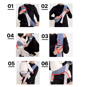 Borsa a Tracolla Portatile in Tela per <span class=keywords><strong>Donna</strong></span>, <span class=keywords><strong>Marsupio</strong></span> Regolabile per Bambini, Tracolla Singola con Seduta per Neonati, Fabbrica Certificata BSCI - Product Image 6