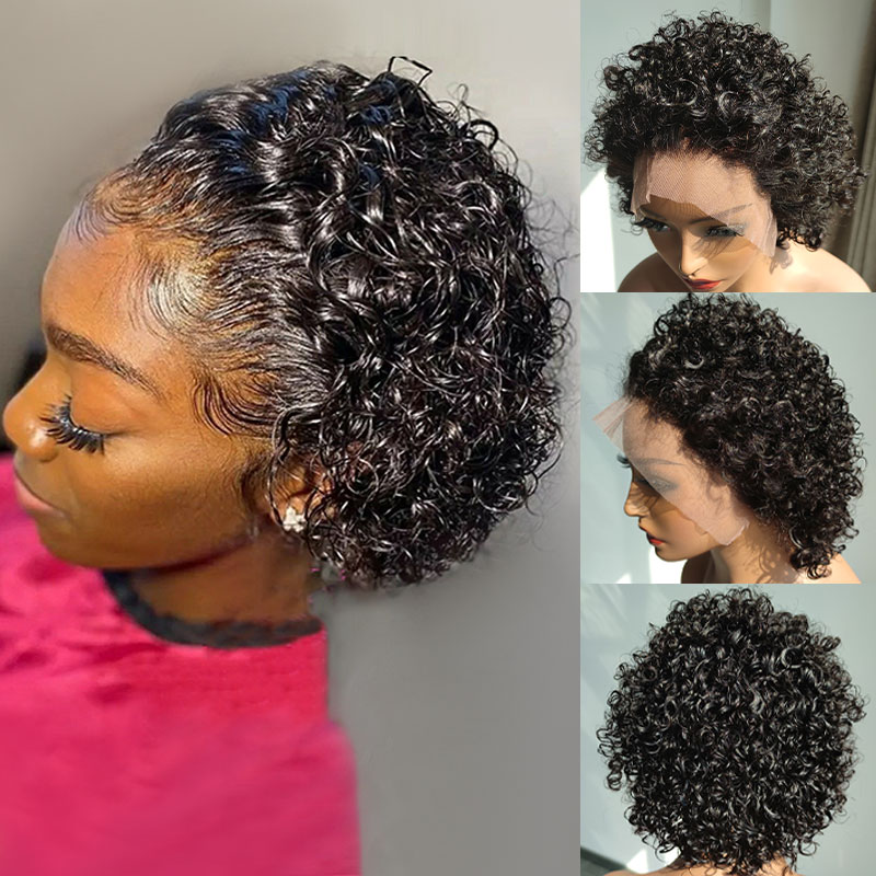 Perruque de coupe de pixie frontale en dentelle