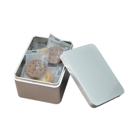 Petite boîte d'emballage à charnière en métal imprimée personnalisée pour biscuits Boîte à biscuits en métal Conteneur de qualité alimentaire Boîte de conserve pour aliments pour animaux de compagnie