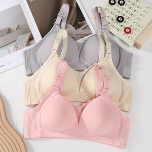 Nouveau soutien-gorge d'allaitement <span class=keywords><strong>sans</strong></span> fil avec ouverture avant anti-exposition motif solide respirant et de soutien pour la <span class=keywords><strong>grossesse</strong></span> et l'allaitement - Product Image 3