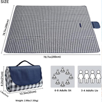 Vente en gros de tapis de plage pliables imperméables à logo personnalisé, en tissu écossais, lavables, pour le camping, les pique-niques en plein air