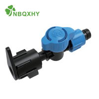 Vanne de goutte-à-goutte en ligne en plastique de haute qualité, bleue, à commande rotative, connecteur à filetage cannelé, pour contrôle de l'eau et irrigation, pression 1-3 bars