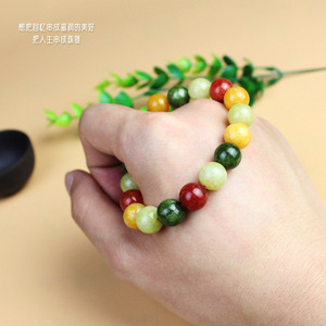 Multi Gemstone Chalcedony <b>Bracelet</b> 10mm <b>Ball</b> Shape Unisex Jewelry Gift - Product Image 2