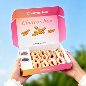 Boîte à pâtisserie en papier kraft biodégradable et recyclable de qualité alimentaire pour gâteaux, beignets, biscuits, desserts, emballages à emporter, churros - Product Image 3