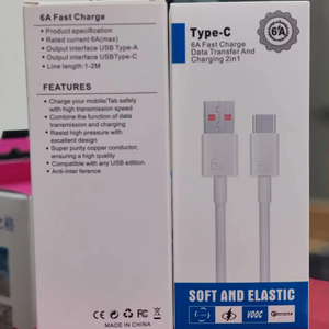 Câble de données USB Type-C avec boîte d'emballage, 1 mètre, câble de charge rapide 3A pour téléphones Android et téléphones mobiles - Product Image 1