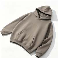 Sweat à capuche épais coupe classique avec poches, épaules tombantes, en molleton, broderie personnalisée 3D, pour homme