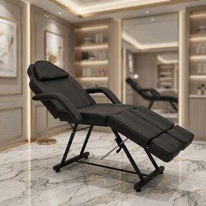 Black <b>Adjustable</b> Shampoo Bed Salon Wash Chair reclining Hair Washing <b>Table</b> with Headrest and <b>Leg</b> Support - Product Image 2
