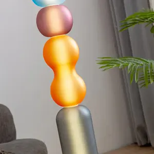 Contemporâneo Moderno Interior Decorativo Home Sala De Estar Em Pé Lâmpada De Assoalho Mão Soprado Colorido Vidro Bola Lâmpada
