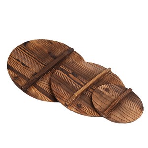 Couvercle de pot en bois massif, casserole ronde épaisse de style ancien, bois, vente directe d'usine, style rétro. - Product Image 3