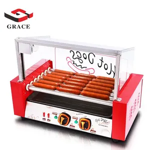 Grace ticari elektrikli dayanıklı paslanmaz çelik sosis ızgarası rulo Hot Dog yapma makinesi isıtıcı