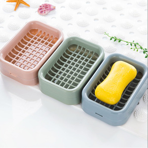 Double Layer Mesh <b>Soap</b> <b>Dish</b> Rectangular PP Scandinavian Style Bathroom Drain Storage <b>Soap</b> <b>Holder</b> - Product Image 2