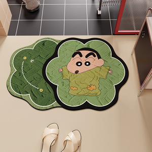 Tapis de sol en terre de diatomée Shin Chan, forme originale, antidérapant, absorbant, pour salle de bain, toilettes, entrée, usage domestique - Product Image 1